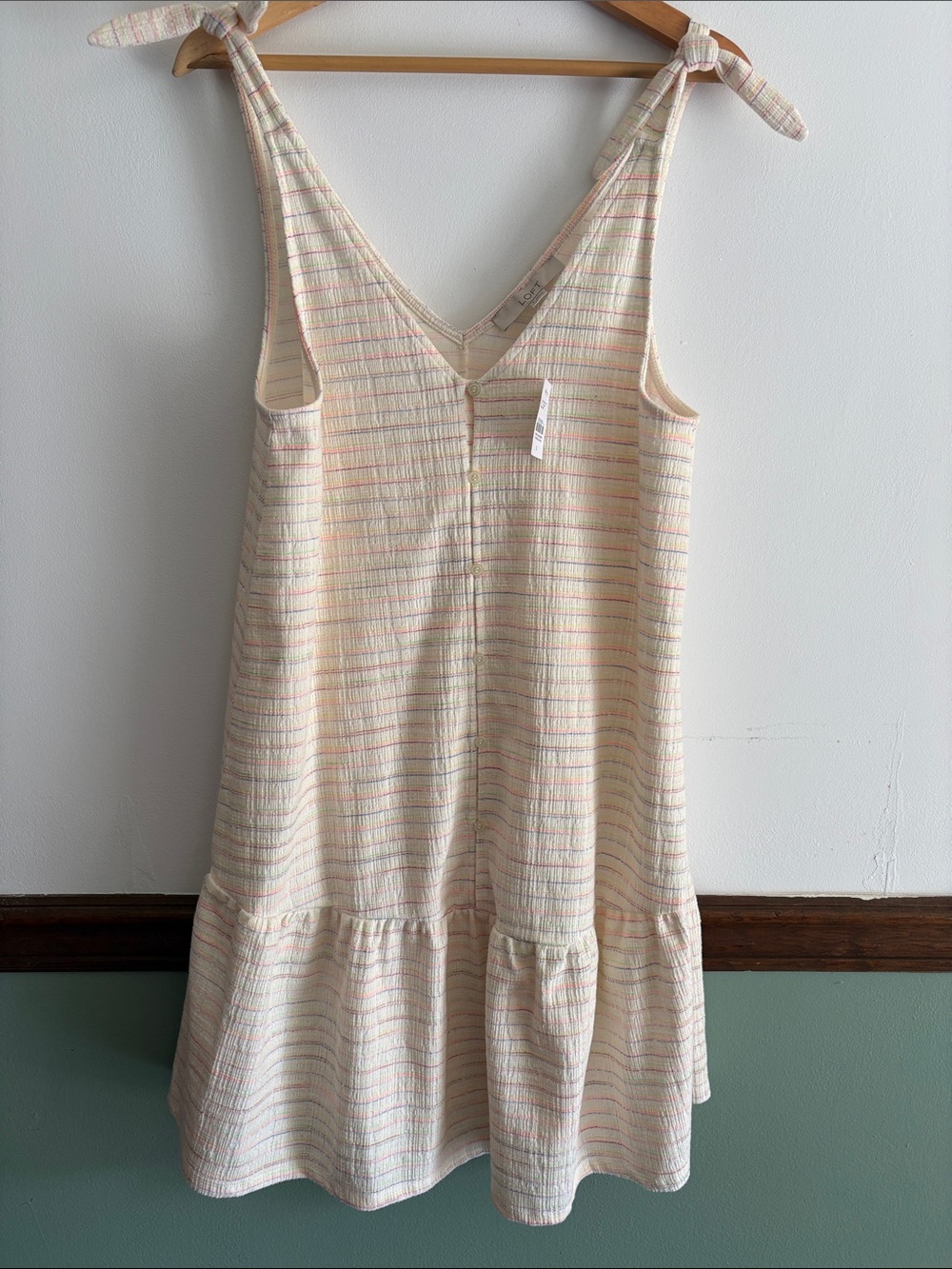 Loft Stripe Tie-Shoulder Womens Sundress